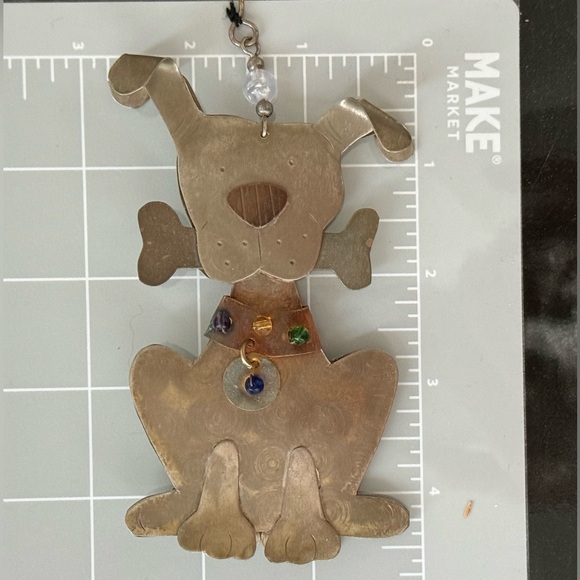 Metallic Dog Ornament with Colorful Accents - Picture 3 of 3